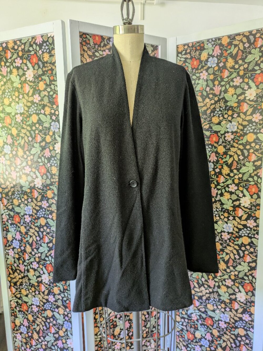 Eileen Fisher Black Cardigan, Size L